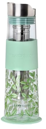 TEA SHOP - Camelia Tea Jug - Jarra de Cristal Termorresistente con Tapa, Filtro y Hielera - 1 L - Accesorios para té o infusiones