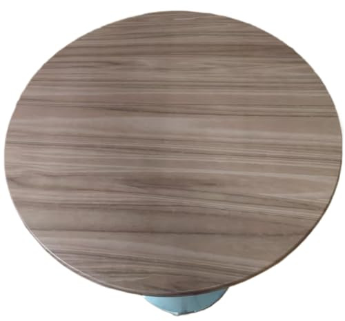 Cozomiz Elastische Tischdecke Gartentischdecke Rundtischdecke wasserdichte rutschfeste Abwischbar Schmutzabweisend Tischdecke 120cm Runde Enge Passform Holzmuster