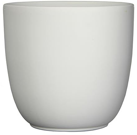 Annastore Blumenübertopf AVA aus Keramik Pflanztopf Blumentopf Keramiktopf Übertopf für Blumen (Weiß Matt, H 9 cm - Ø 10 cm)