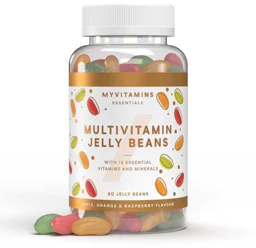Myprotein Multivitamin Jelly Beans – Apple, Orange & Raspberry Flavour – Vegetarian Multivitamin with 12 Vitamins & Minerals – Immune, Energy & Cognitive Support – 90 Jelly Beans