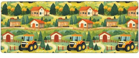Gaming-Mauspad mit Cartoon-Traktor-Motiv, 30,5 x 80 cm, großes Mauspad, Computer-Tastatur-Pad, Schreibtischunterlage, rutschfeste Schreibtischunterlage für den Schreibtisch, Mauspad für Büro, Zuhause