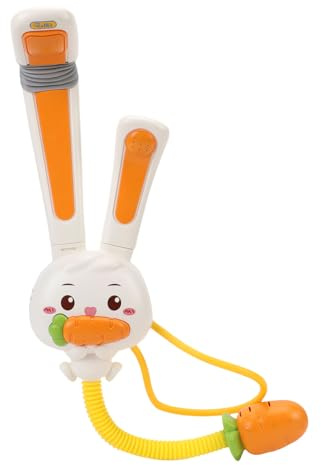 Baby Bad Duschkopf, süße Hasen Doppelspray -Köpfe Elektrische Babybad -Spielzeug Karotten -U -Boot -Formbadewater -Sprühgerät Wasserabfuhr Duschspielzeug für Kleinkind
