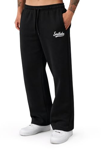 SMILODOX Jogginghose Herren Lorik, Bequeme Sweathose mit Logo-Detail, elastischem Bund mit Kordelzug, seitlichen Eingrifftaschen, geradem Beinabschluss und weichem Material, ideal für Sport