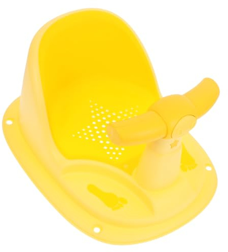 Badewannensitz Gelb aus PP und Tpe für Babys mit Rutschfester Basis | Weiche Materialien, Stabile Ausführung, Niedliches Design, Geeignet für Verschiedene Badesituationen im Alltag