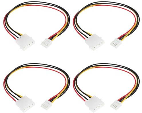 VGOL 4PCS 4 Pin Molex Male to 4 Pin Female Floppy Power Connector Compatible with 3.5-Inch Floppy Disk Drive 30cm