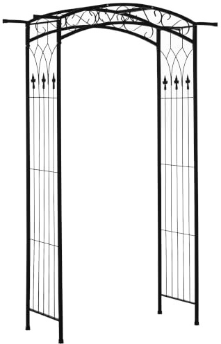 Outsunny Metal Garden Arches for Climbing Plants, 130 x 211cm | 20mm thickened tubes, rust-resistant, garden archway or trellis for outdoor decoration