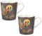 Sara Miller Chelsea Collection Set of 2 Mugs, Dark Grey, Fine China, 340ml