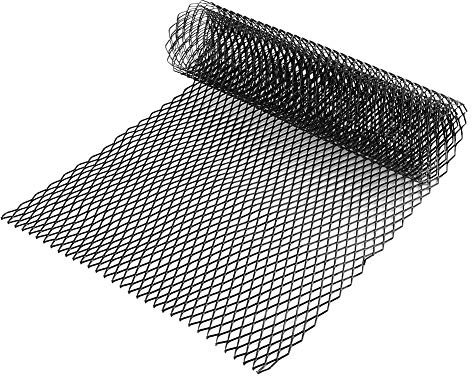 Rejillas frontales de radiador Parachoques delantero cubierta malla rejilla cubierta Negro Aleación de Aluminio Rejilla de coche 10x20mm