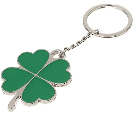Amosfun Schlüsselanhänger mit vierblättrigem Kleeblatt, funkelnder Anhänger, Geschenk zum St. Patrick Day