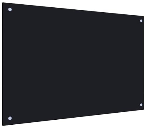 vidaXL Protección Salpicaduras Cocina Vidrio Templado Negro 90x60 cm