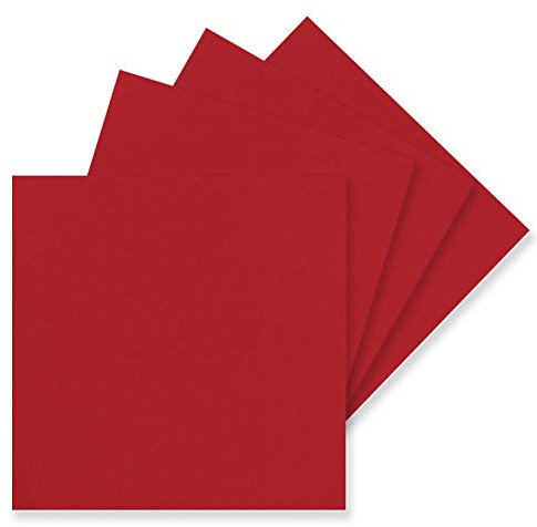 100 Einzel-Karten Quadratisch - 15 x 15 cm in Rosenrot (Rot) - 240 g/m² - blanko Bastel-Karten, Postkarten, Bastelkarton in Ton-Papier Qualität