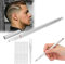 Stylo de Gravure de Cheveux, Kit de Stylo de Gravure de Cheveux Professionnel en Acier Inoxydable Tondeuse à Sourcils Barbe pour Soins de Façonnage du Visage (Argent)