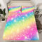 Loussiesd Regenbogen Farbe Tröster Spannbettlaken 90x200cm Mädchen Kinder Blingling Dekor Spannbettlaken Niedlichen glänzend Dekor Spannbetttuch mit 1 Kissenbezügen Reißverschluss Weiche Mikrofaser