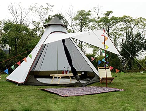 Indisches Zelt Tipi Outdoor Wasserdichtes Doppelschicht Camping Turmzelt Familien Campingzelt Jurte Tipi Zelt für Outdoor Wandern 3-4 Personen