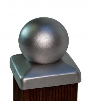 Pfostenkappe Schutzkappe Zierkappe mit Kugel Zaunkappe Pfahlkappe VCI Kugelkappe (für Pfosten 10x10 cm (101x101 mm))