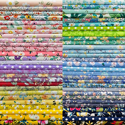 12x12 50pcs Cotton Fabric Squares for Sewing Quilting Supplies-Floral | Good quality wonderful colors beautiful patterns soft and sturdy 100% cotton fabric squares perfect for quilting projects
