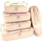 Shacke Pak – 5er-Set Packwürfel – Reise-Organizer mit Wäschesack (cremefarben)