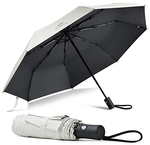 Vicloon Paraguas Plegable Antiviento, Sombrilla Lluvia Portátil, Paraguas invertido de Plegado Automático a Prueba de Viento, Paraguas Pequeño Grande con Apertura y Cierre Automáticos, 8 Varillas
