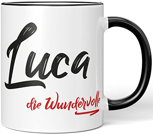 JUNIWORDS Tasse, Luca, die Wundervolle, Schwarz (5262456)
