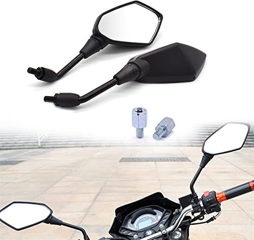 Seitenspiegel 1 Paar Motorrad-Rückspiegel 10 Mm 8 Mm Rückseite Konvexer Spiegel Für Triumph Speed Triple 1050 GT RS SRINT ST Street Twin (Color : ABS Black)