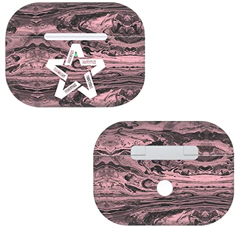 Head Case Designs Offizielle Juventus Football Club Marmor Logo Schwarz & Pink Kunst Vinyl Haut Aufkleber Abziehbild Abdeckung kompatibel mit Apple AirPods Pro