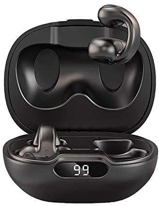 Open Ear Kopfhörer Bluetooth Luftleitung Knochenschall Sportkopfhörer wasserdicht Gym Kopfhörer Bluetooth mit Mic Clip On Ohrhörer Noise Cancelling Wireless Earbuds mit Ohrbügel für Sport Laufen Gym