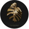 REINDERS Glasbild, Monstera in Gold, Wohnzimmer, Poster, Wanddeko, Glasbilder, Glas, Schwarz, Ø 50cm