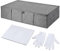Aufbewahrungsbox für Hochzeitskleid, Aufbewahrungsbox mit 1 Mikrofaser-Handschuhe und 100 Blatt säurefreiem Seidenpapier zur Aufbewahrung von Hochzeitskleidung, Kleid (76,2 x 40,9 x 17,8 cm, Grau,