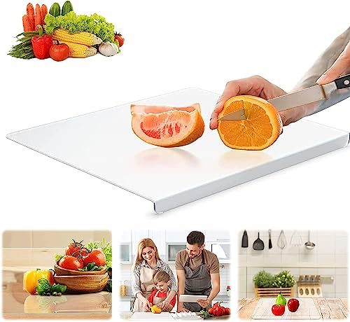 Geananao Acryl Schneidebretter Mit Anschlagkante für die Küchentheke, Durchsichtige Schneidematten, BPA-Free, Rutschfestes