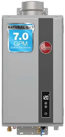 Rheem RTG-70DVLN-3 High Efficiency Non-Condensing Indoor Tankless Natural Gas Water Heater 7.0 GPM, 160,000 BTUs