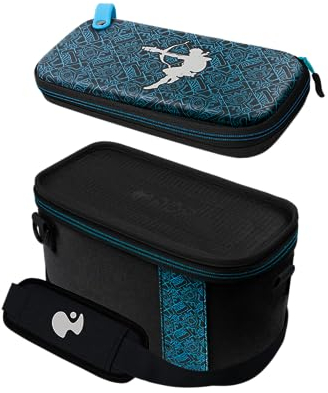 PDP Custodia da viaggio GLOW Sheikah Shoot Overnight Case Nintendo Switch, Sheikah Shoot, Nero e blu