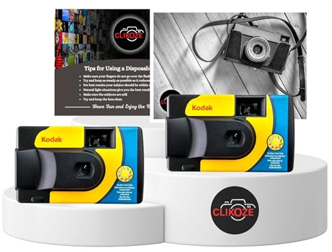Disposable Cameras Multipack - Includes 2x Kodak Daylight Saver Single-Use Disposable Cameras with 39 EXP and Clikoze Photography Tips Card