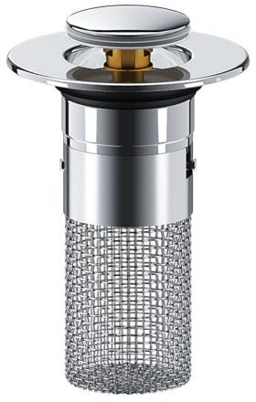 Luojuny 2-in-1 Pop-Up-Waschbecken-Ablaufstopfen und Abflusssieb, Badezimmer-Waschbeckenstopfen, Küchenablauf mit abnehmbarem Edelstahl-Filterkorb, Haarfänger, universelle Passform, 3,5 cm - 4,8 cm