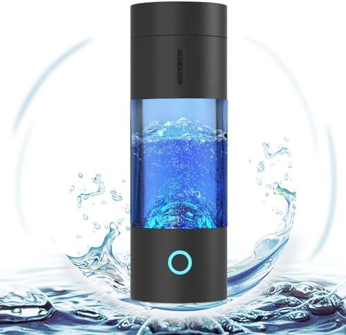 ZHJSHOU Portátil Generador de Agua de Hidrógeno 230ML, Hidrógeno Ionizador Botella de Agua Tecnología SPE PEM,USB Recargable, Ionizador de agua de hidrógeno para viajes en casa (negro)