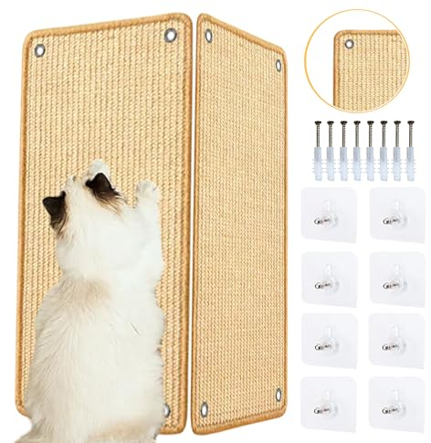 M&Catree 2Stück/Set Kratzmatte Katze - 50x25cm - Kratzbrett Wand Katzenkratzbretter Kratzteppich Sisal Teppich
