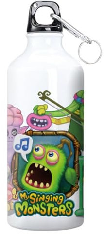 My Singing Monsters Water Bottle for School - Game Periphery Cartoon Sports Kettle, 600ML Metal Water Bottle Anime Outdoor Schooler Gifts Back to School (My Singing Monsters Water Bottle - a, 600 ml)