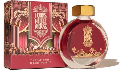 Ferris Wheel Press Fountain Pen Ink, Everyday Ink Collection, Merlot with Mixed Metallic Sparkle and Black Sheen, 38ml