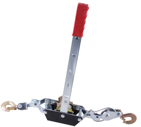 TIOMIOSEA Handseilwinde,2 T Handseilzug,Handbetriebener Greifzug,Handhebelseilzug,Handwinde Seil Kettenwinde Flaschenzug, Silber