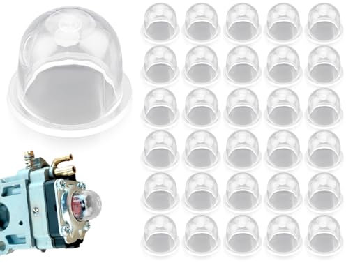 Emezddo 30 Stück Vergaser Primer Pumpe Birne,Universal Kraftstoffpumpe Primerbirne,Benzin Zündkapsel Kolben,Primerpumpe Bulb,für Rasenmäher,Gebläse,Trimmer,Freischneider(19mm)