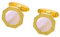 Herren-Manschettenknöpfe Perlmutt | Klassische und elegante Manschettenknöpfe | Geschenk für Hochzeitshemd für Herren | Zubehör für Männer Design Opal Gold | Französische Luxus-Perle, mm, Edelstahl,