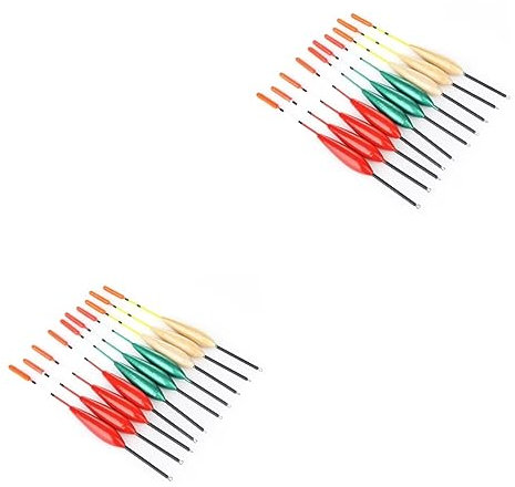 BCOATH 2sets Jigger Floats Pole Fishing Large Buoyancy Wood Fishing Floats Sets 10pcs*2