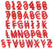 Letter Patches sew on for Clothing 72 pcs Letters Numbers red Iron on Patches for Clothing Iron Girls Letter for Clothing