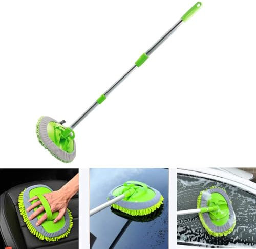 RAKTDA Autowaschbürste für BMW M3 E90 E93 (4door), 360° Drehen Auto-Doppelkopf-Waschbürste Mikrofaser Chenille Multifunktional Autowaschmopp,B