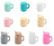 Ornazy 20Pcs Colourful Silicone Coffee Cup Beads Rubber Loose Spacer Focal Beads 3D Cute Drink Bottle Beads for Craft Lanyard Necklace Bracelet Jewellery Making