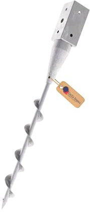 GeZu Impex Douille de sol à visser Galvanisé à chaud Lot de 8 71 x 71 mm ronds douille piquet cloture bois ancre