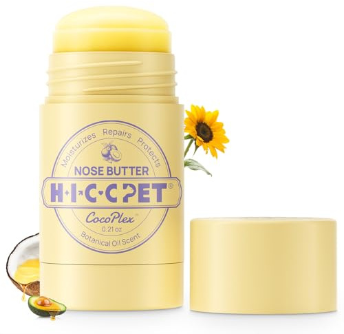 HICC PET Nasenbalsam für Hunde & Katzen - Spendet Feuchtigkeit, repariert und beruhigt trockene/rissige Nasen - Pflegebalsam für Hundeschnauzen mit fermentiertem Kokosöl, tägliche Nasenpflege & Schutz