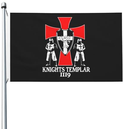 Drapeau De Vacances Chevaliers Templiers 1119 Croisé Deus Personnalisé Drapeau De Jardin Avec Œillets Pour Extérieur Fête Intérieur 90X150cm