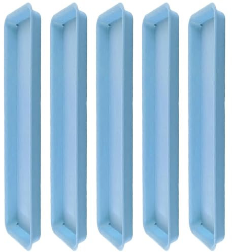 F Fityle 5 Pièces Soucoupe Plateau 48x19cmx2,5cm, Plateaux Rectangulaires de Pot de Fleurs, Soucoupe Plateaux Plante pour Jardinage Planteurs, Bleu