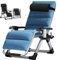 Obqer Folding Zero Gravity Chair, 440LBS Heavy Duty Sun Lounger, Adjustable Garden Recliner with Cushion and Side Holder, Extra Wide, No Assembly Required, Sun Loungers for Garden Terrace Poolside