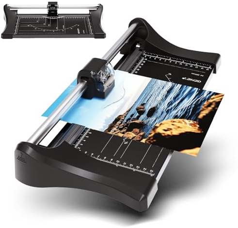 GENIE Rollenschneider RC 08 Plus | Papierschneider A4 | Schneidleistung (80 g/m²): 10 Blatt | Papierschneidemaschine | Schneidemaschine Papier | Paper Cutter | Papier Schneidegerät